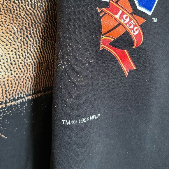 Vintage 1994 Denver Broncos 3D Football Graphic Crewneck Sweater Sz Medium Black - Picture 2 of 5